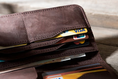 Handmade Leather Mens Clutch Wallet Cool Leather Wallet Long Phone Wallets for Men - iwalletsmen