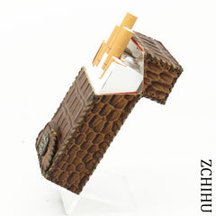 Handmade Cool Leather Mens Coffee Cigarette Holder Case Cigarette Holder for Men - iwalletsmen