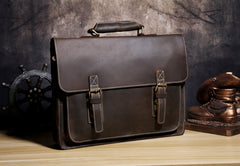 Genuine Leather Mens Cool Messenger Bag Briefcase Chest Bag Bike Bag Cycling Bag for men