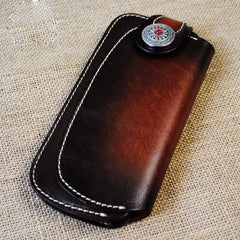 Handmade Mens Cool Leather Chain Wallet Biker Trucker Wallet with Chain - iwalletsmen