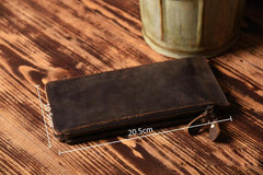 Handmade Leather Mens Cool Long Leather Wallet Card Clutch Wallet for Men - iwalletsmen