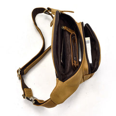 Vintage Leather Fanny Pack Mens Waist Bag Hip Pack Belt Bag for Men - iwalletsmen