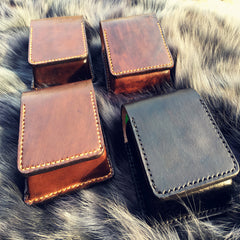 Badass Leather Mens Cigarette Case Cigarette Holder Belt Pouch with Belt Loop for Men - iwalletsmen