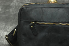 Handmade Leather Mens Cool Small Messenger Bag iPad Bag Chest Bag Bike Bag Cycling Bag for men