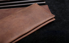Handmade Leather Mens Cool Long Leather Wallet Clutch Wristlet Wallet for Men