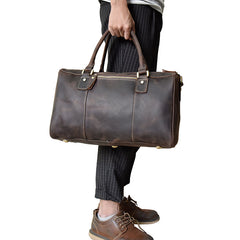 Genuine Leather Mens Cool Weekender Bag Travel Bag Duffle Bags Overnight Bag Holdall Bag for men