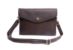 Genuine Leather Mens Cool Messenger Bag Clutch Bag Chest Bag Bike Bag Cycling Bag for men