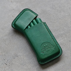 Handmade Green Leather Womens 10pcs Cigarette Holder Case Cool Custom Cigarette Case for Women - iwalletsmen