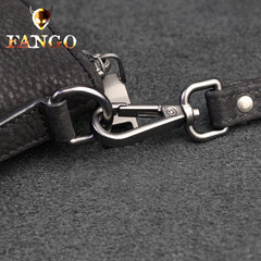 Handmade Leather Mens Clutch Cool Slim Wallet Zipper Clutch Wristlet Wallet for Men