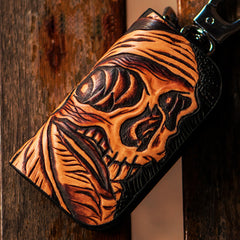 Handmade Leather Biker Mens Cool Car Key Wallet Coin Wallet Pouch Car KeyChain for Men