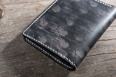 Handmade Leather Mens Cool Slim Leather Wallet Men Small Wallets Bifold for Men