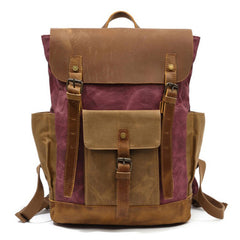 Waxed Canvas Mens Travel Backpack Canvas Backpacks Canvas School Backpack for Men - iwalletsmen