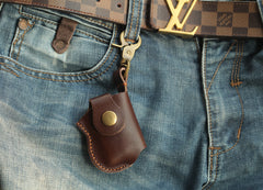 Cool Mens Leather Zippo Lighter Case Zippo lighter Holder with clip - iwalletsmen