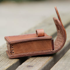 Cool Leather Mens Cigarette Case with Belt Loop Handmade Cigarette Holder for Men - iwalletsmen