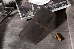 Handmade Leather Mens Clutch Wallet Cool Leather Wallet Long Phone Wallets for Men - iwalletsmen