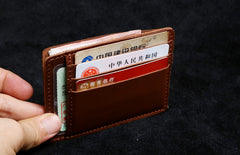 Genuine Leather Mens Cool Slim Front Pocket Wallet Leather Wallet Men Small Wallets  for Men