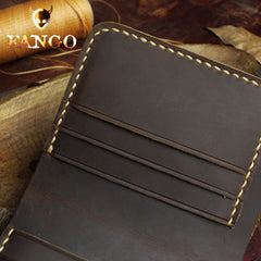 Handmade Leather Mens Cool Slim Leather Wallet Men billfold Wallets Bifold for Men