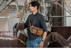 Leather Mens FANNY PACK MENS WAIST BAG HIP PACK BELT BAG FOR MEN - iwalletsmen