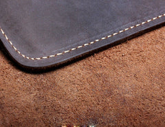 Handmade Leather Mens Cool Slim Leather Wallet Men Small Wallets Bifold for Men
