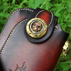 Handmade Mens Cool Leather Chain Wallet Biker Trucker Wallet with Chain - iwalletsmen