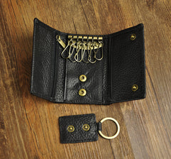 Handmade Leather Mens Cool Key Wallet Change Coin Wallet Key Holder Case Card Wallet for Men