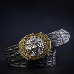 Handmade Genuine Leather Punk Rock Chinese Monster Mens Cool Men Biker Trucker Leather Belt