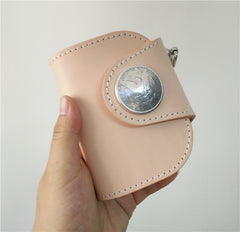 Handmade Mens Leather Small Biker Chain Wallets Cool billfold Biker Wallets with Chain - iwalletsmen