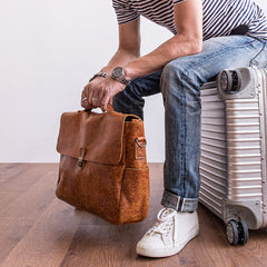 Genuine Leather Mens Cool Messenger Bag Work Bag Satchel Bag Briefcase Bag for men