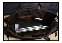 Genuine Leather Mens Cool Messenger Bag Briefcase Backpack Bag Travel Bag for Men