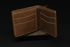 Handmade Leather Tooled EVANGELION EVA Mens billfold Wallet Cool Leather Wallet Slim Wallet for Men