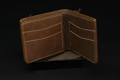 Handmade Leather Tooled Alien Mens billfold Wallet Cool Leather Wallet Slim Wallet for Men