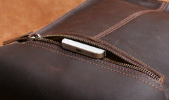 Handmade Leather Mens Cool Messenger Bag Square Bag Chest Bag Bike Bag Cycling Bag for men