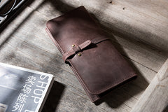 Handmade Leather Mens Clutch Wallet Cool Leather Wallet Long Phone Wallets for Men - iwalletsmen