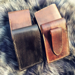 Badass Leather Mens Cigarette Case Cigarette Holder Belt Pouch with Belt Loop for Men - iwalletsmen