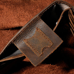 Handmade Leather Mens Cool Slim Leather Wallet Card Wallet Holders Men Small Wallets Bifold for Men