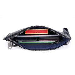 Handmade Leather Mens Cool Embroidery Wallet Zipper Clutch Wristlet Wallet for Men - iwalletsmen