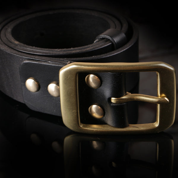 Handmade Genuine Custom Leather Mens Leather Men Black Belt for Men - iwalletsmen
