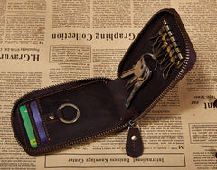 Handmade Leather Mens Cool Key Wallet Car Key Holder Case Card Wallet for Men