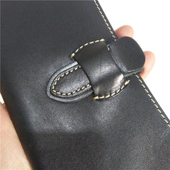 [On Sale] Handmade Vintage Mens Leather Long Wallets Cool Bifold Long Wallet for Men - iwalletsmen