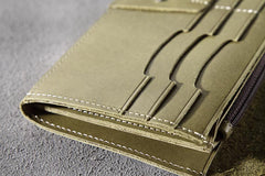Handmade Leather Mens Clutch Wallet Cool Leather Wallet Long Phone Wallets for Men