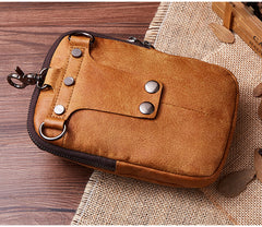 Leather Belt Pouch Mens Small Cases Waist Bag Hip Pack Belt Bag Fanny Pack Bumbag for Men