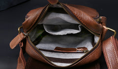 Genuine Leather Mens Cool Messenger Bag Square Bag Chest Bag Bike Bag Cycling Bag for men