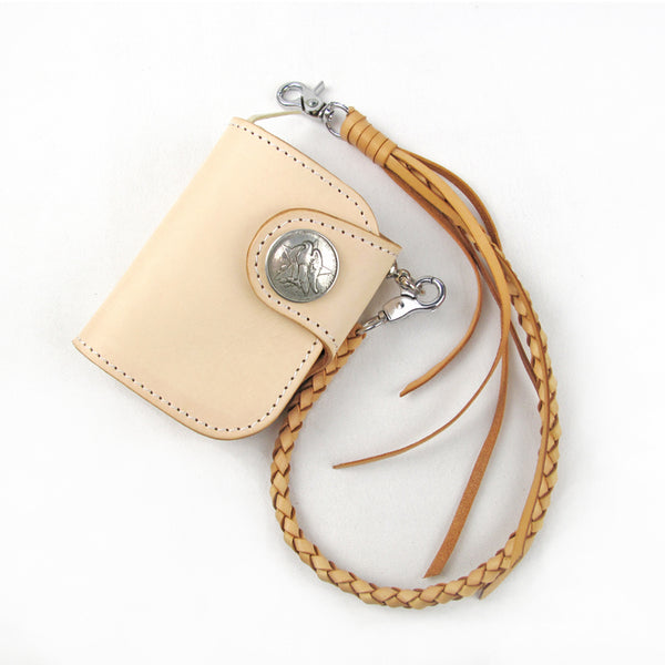 Cool Leather Small Biker Chain Wallet Mens Handmade billfold Chain Wallet - iwalletsmen