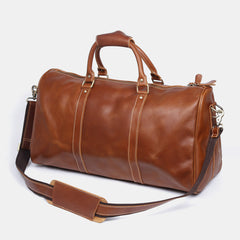 Genuine Leather Mens Cool Weekender Bag Travel Bag Duffle Bags Overnight Bag Holdall Bag for men