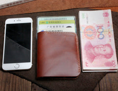 Handmade Leather Mens Cool Slim Leather Wallet Men Small Wallets Bifold for Men