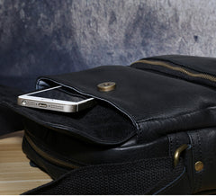 Genuine Leather Mens Cool Messenger Bag Chest Bag Bike Bag Cycling Bag for men