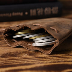MINI Leather Drawstring Coin Pouch Medieval Pouch Medieval Coin Pouch Renaissance Costume Accessories LARP - iwalletsmen