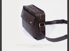 Genuine Leather Mens Cool Messenger Bag Small Bag Chest Bag Bike Bag Cycling Bag for men