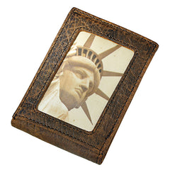 Handmade Leather Mens Cool Slim Leather Wallet Card Wallet Holders Men Small Wallets Bifold for Men
