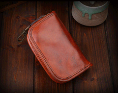 Genuine Leather Mens Cool Key Wallet Car Key Holder Car Key Case for Camel Men